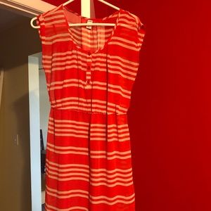 Orange and white sundress